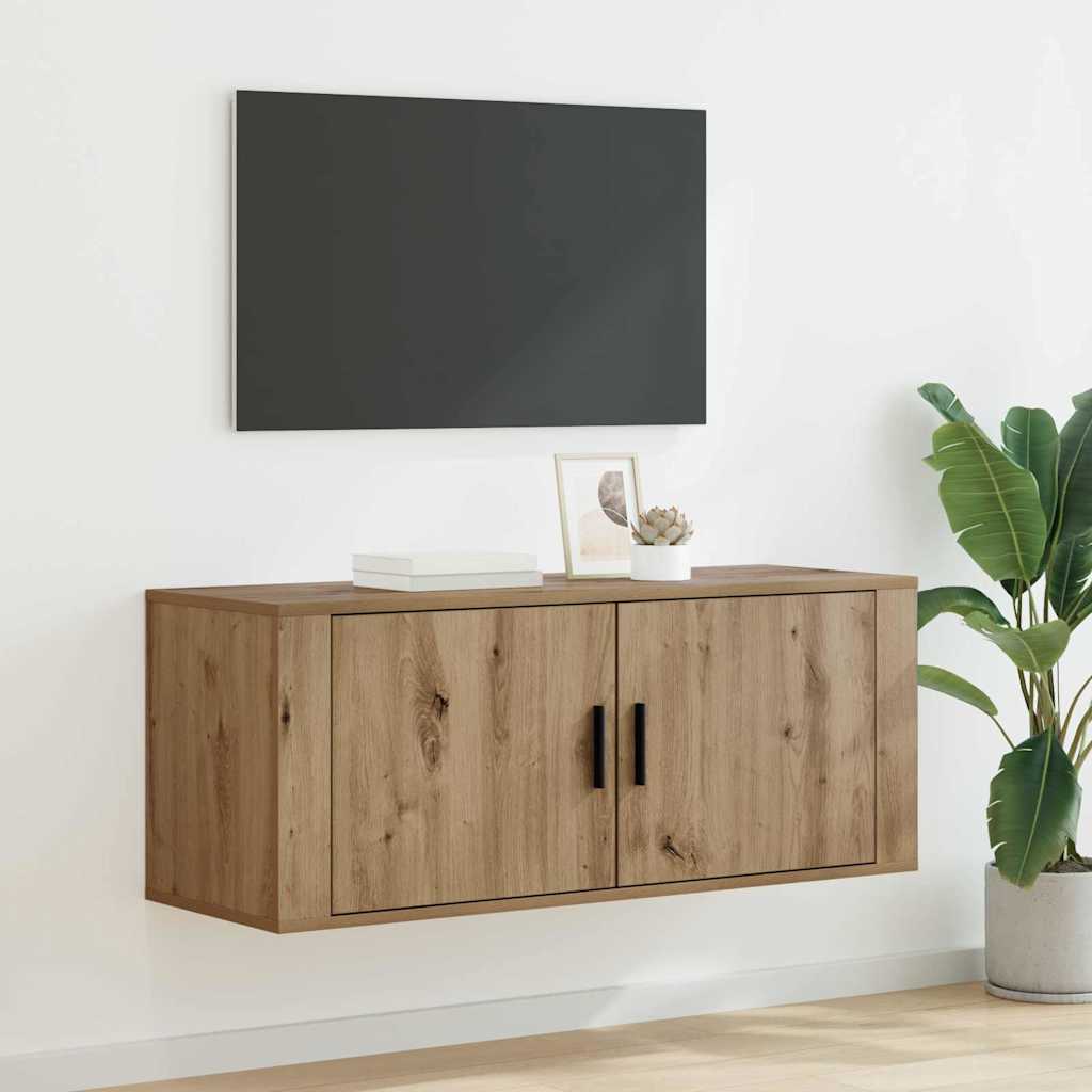 Wall Mounted TV Cabinet 100x34.5x40 cm Artisan oak