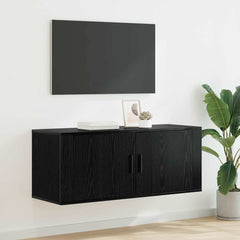 Wall Mounted TV Cabinet 100x34.5x40 cm Black oak