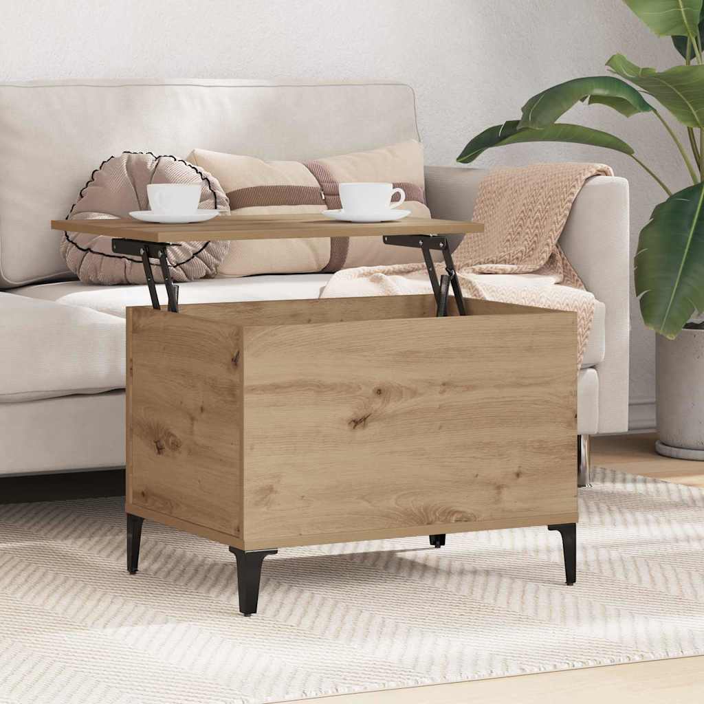 vidaXL Coffee Table Artisan Oak 60 x 44.5 x 45 cm Engineered Wood 4