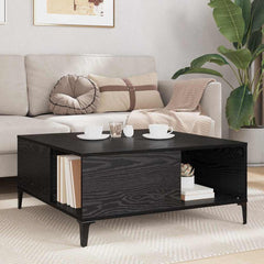 vidaXL Coffee Table Black Oak 80 x 80 x 36.5 cm Engineered Wood 4