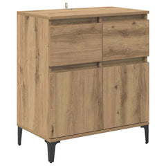 vidaXL Sideboard Artisan Oak 60 x 35 x 70 cm Engineered Wood and Iron 2
