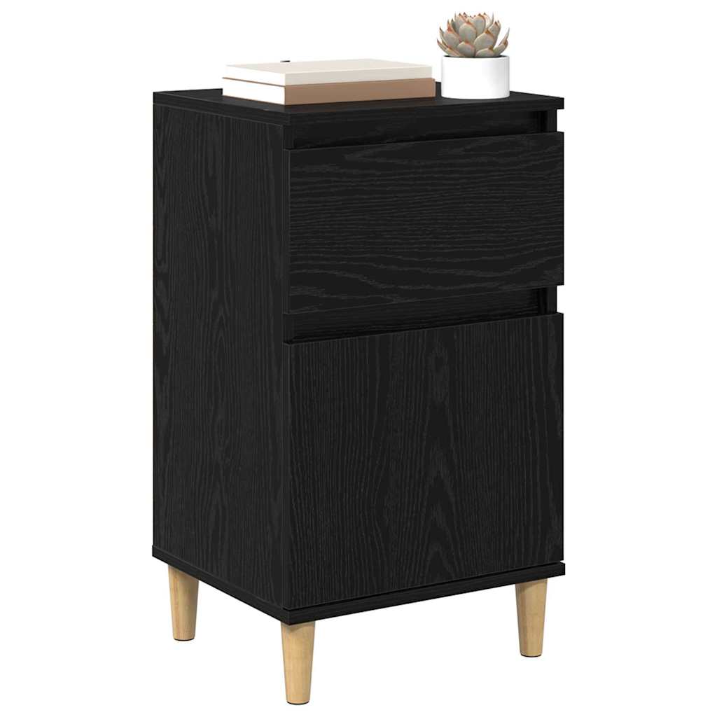 vidaXL Bedside Cabinet Black Oak 40 x 35 x 70 cm Engineered Wood 3
