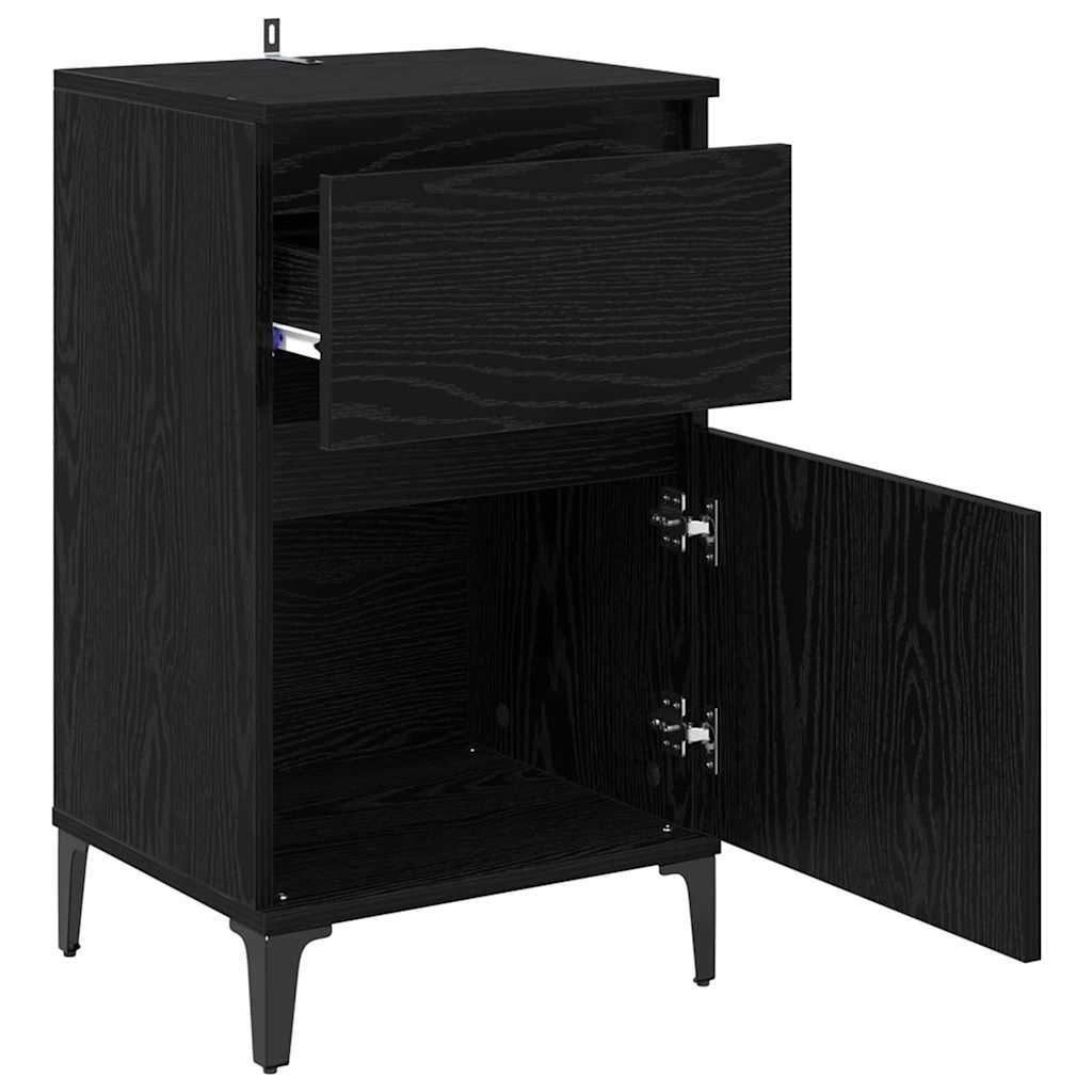 vidaXL Bedside Cabinet 2 pcs Black Oak 40 x 35 x 70 cm Engineered Wood 5