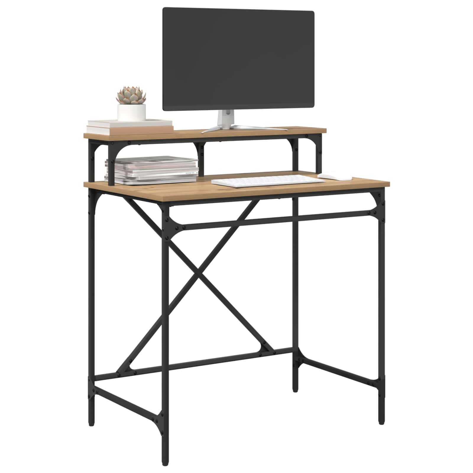 vidaXL Desk Artisan Oak 80 x 50 x 90 cm Engineered Wood 3