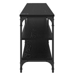 vidaXL TV Cabinet 200 x 30 x 50 cm Black Oak Engineered Wood and Iron 6