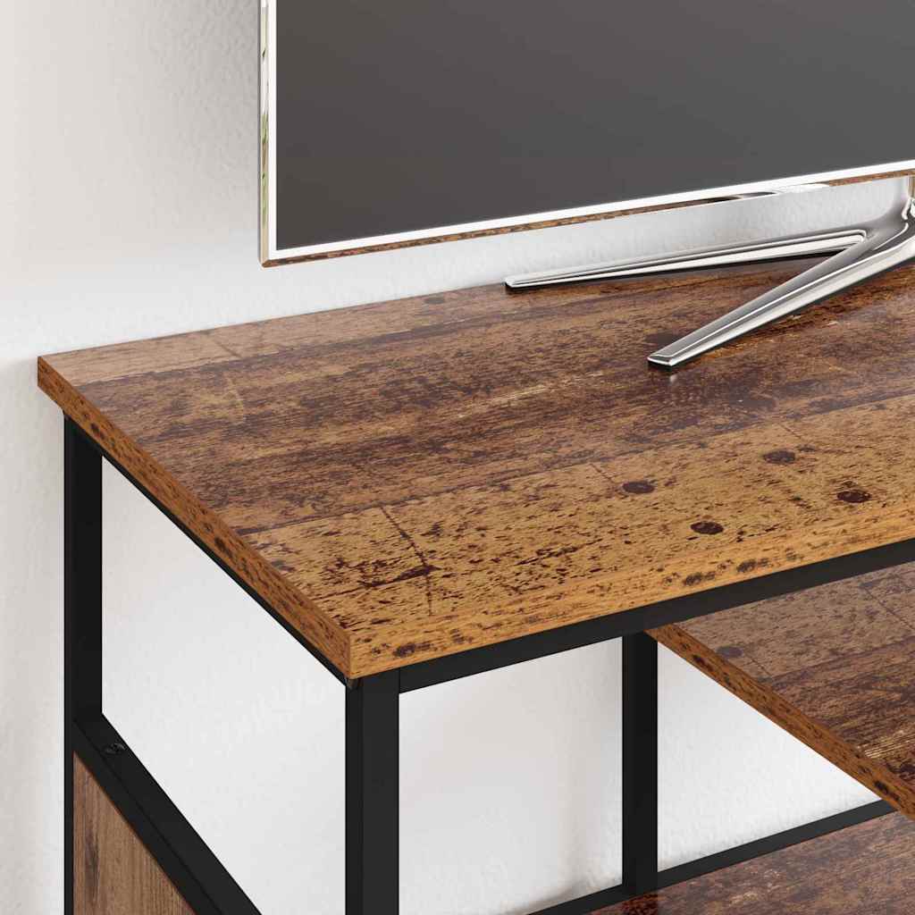 vidaXL TV Cabinet Old Wood 100 x 35 x 45 cm Engineered Wood and Iron 4