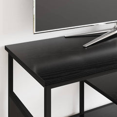 vidaXL TV Cabinet Black Oak 100 x 35 x 45 cm Engineered Wood and Iron 4