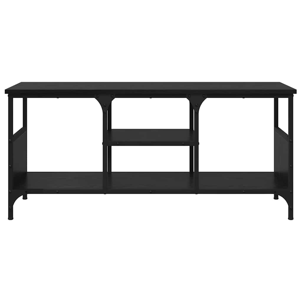 vidaXL TV Cabinet Black Oak 100 x 35 x 45 cm Engineered Wood and Iron 5