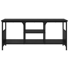vidaXL TV Cabinet Black Oak 100 x 35 x 45 cm Engineered Wood and Iron 5