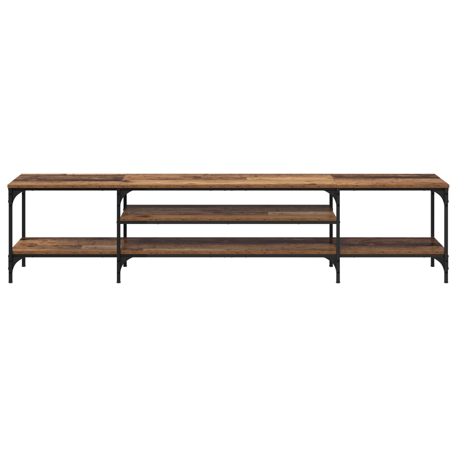 vidaXL TV Cabinet Old Wood 201 x 35 x 45 cm Engineered Wood and Iron 5