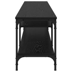 vidaXL TV Cabinet Black Oak 201 x 35 x 45 cm Engineered Wood and Iron 6