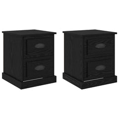 vidaXL Bedside Cabinet 2 pcs Black Oak 39 x 39 x 47.5 cm 2