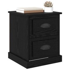 vidaXL Bedside Cabinet 2 pcs Black Oak 39 x 39 x 47.5 cm 3