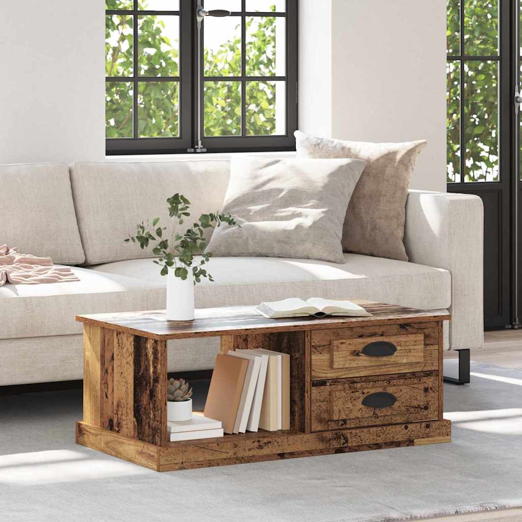 Coffee Table 90x50x35 cm Engineered Wood Old wood