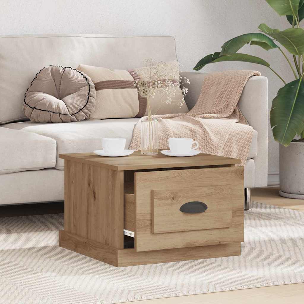 vidaXL Coffee Table Artisan Oak 50 x 50 x 35 cm Engineered Wood 4