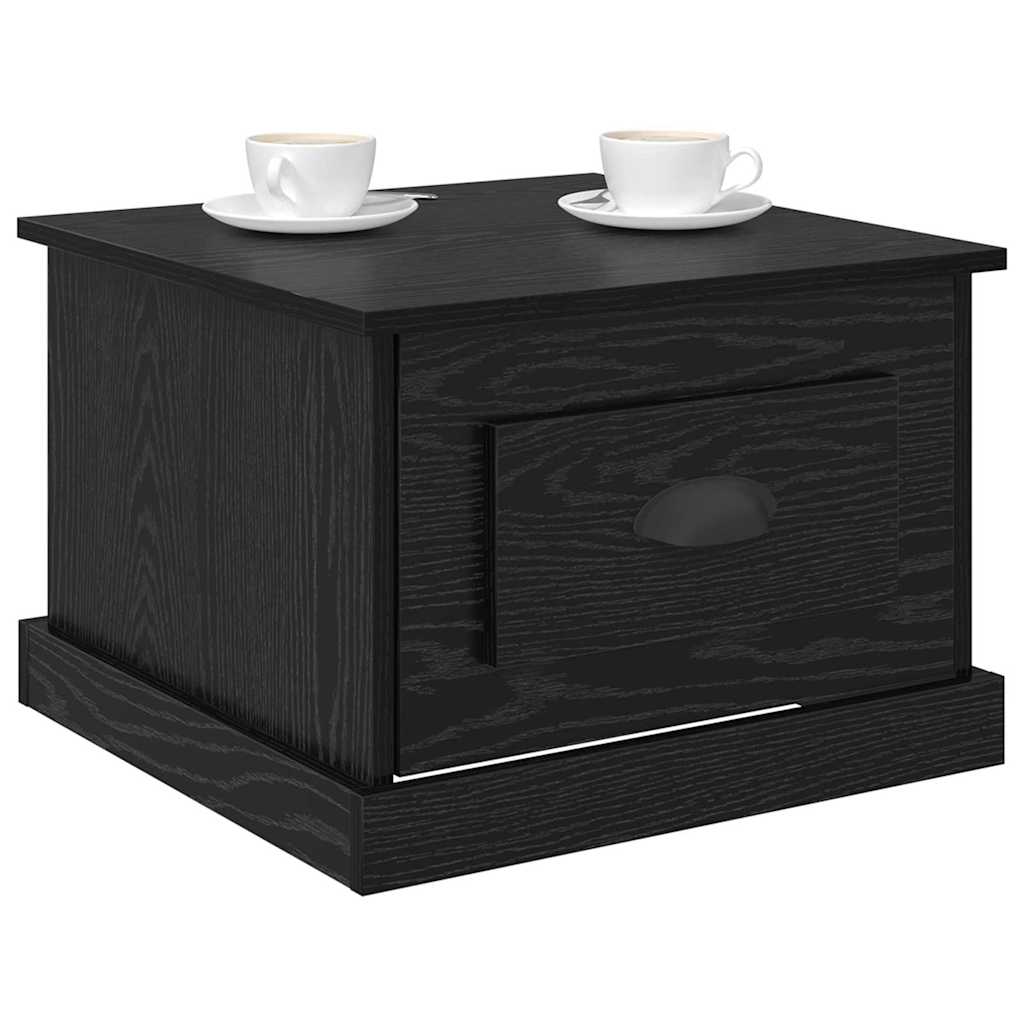 vidaXL Coffee Table Black Oak 50 x 50 x 35 cm Engineered Wood 3