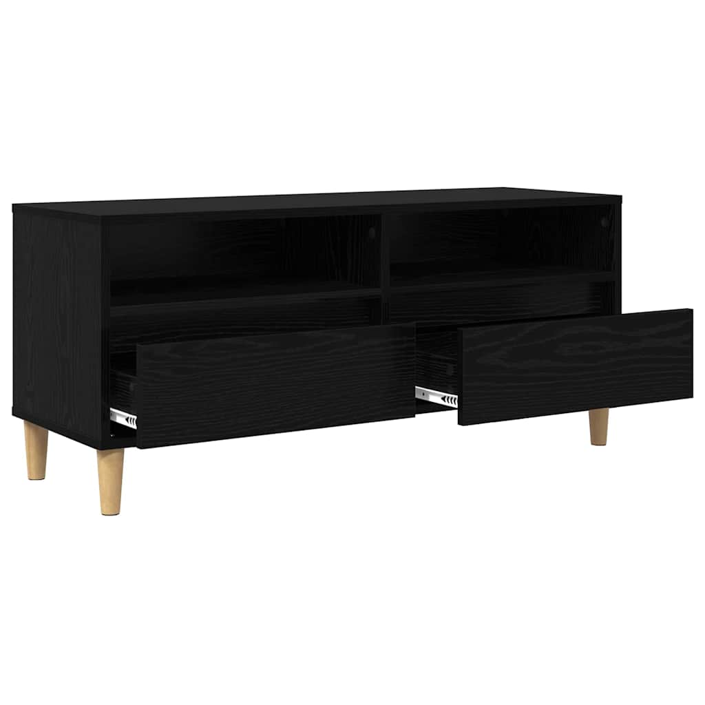 vidaXL TV Cabinet 100 x 34.5 x 44.5 cm Black Oak Engineered Wood 5