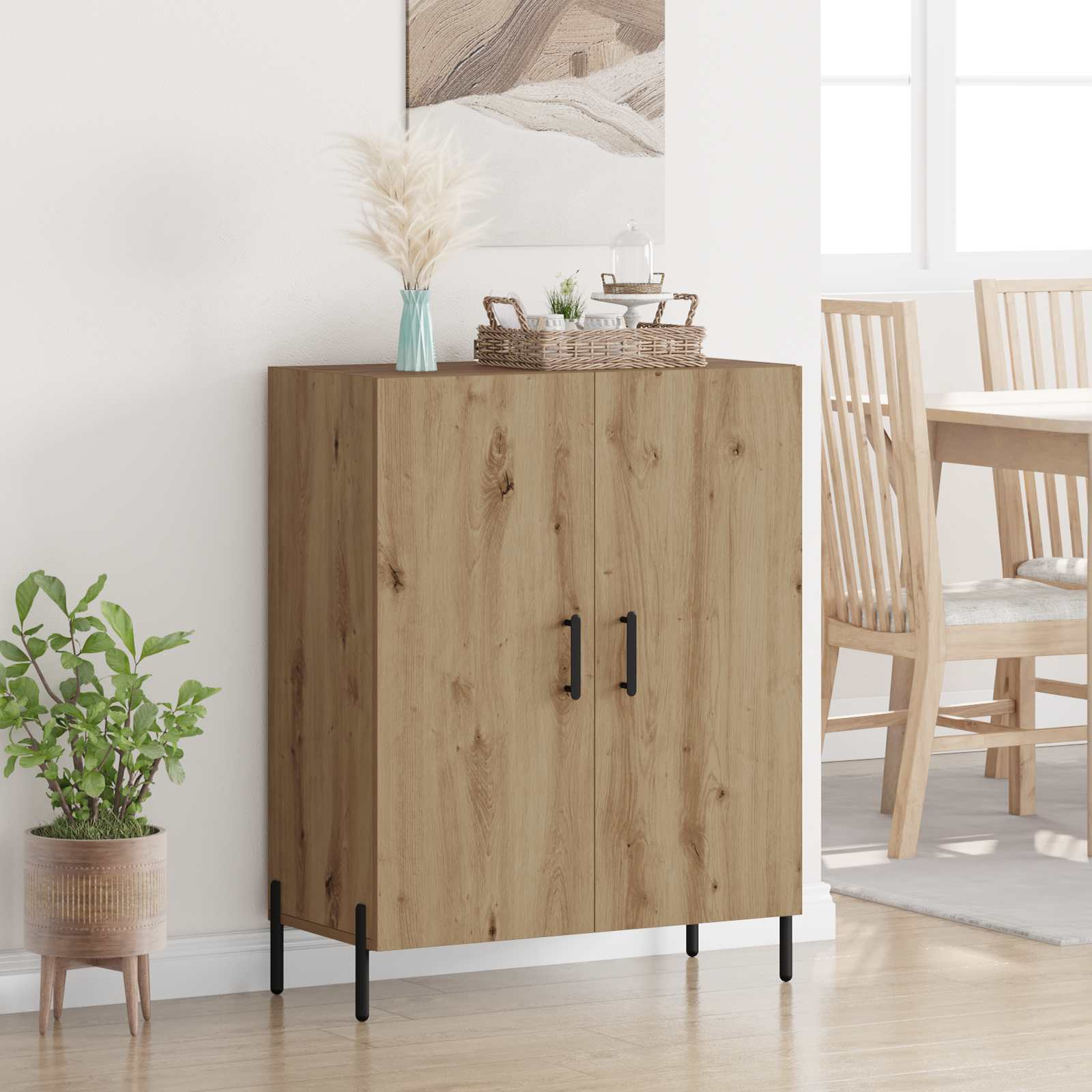 vidaXL Sideboard Artisan Oak 69.5 x 34 x 90 cm Engineered Wood 1