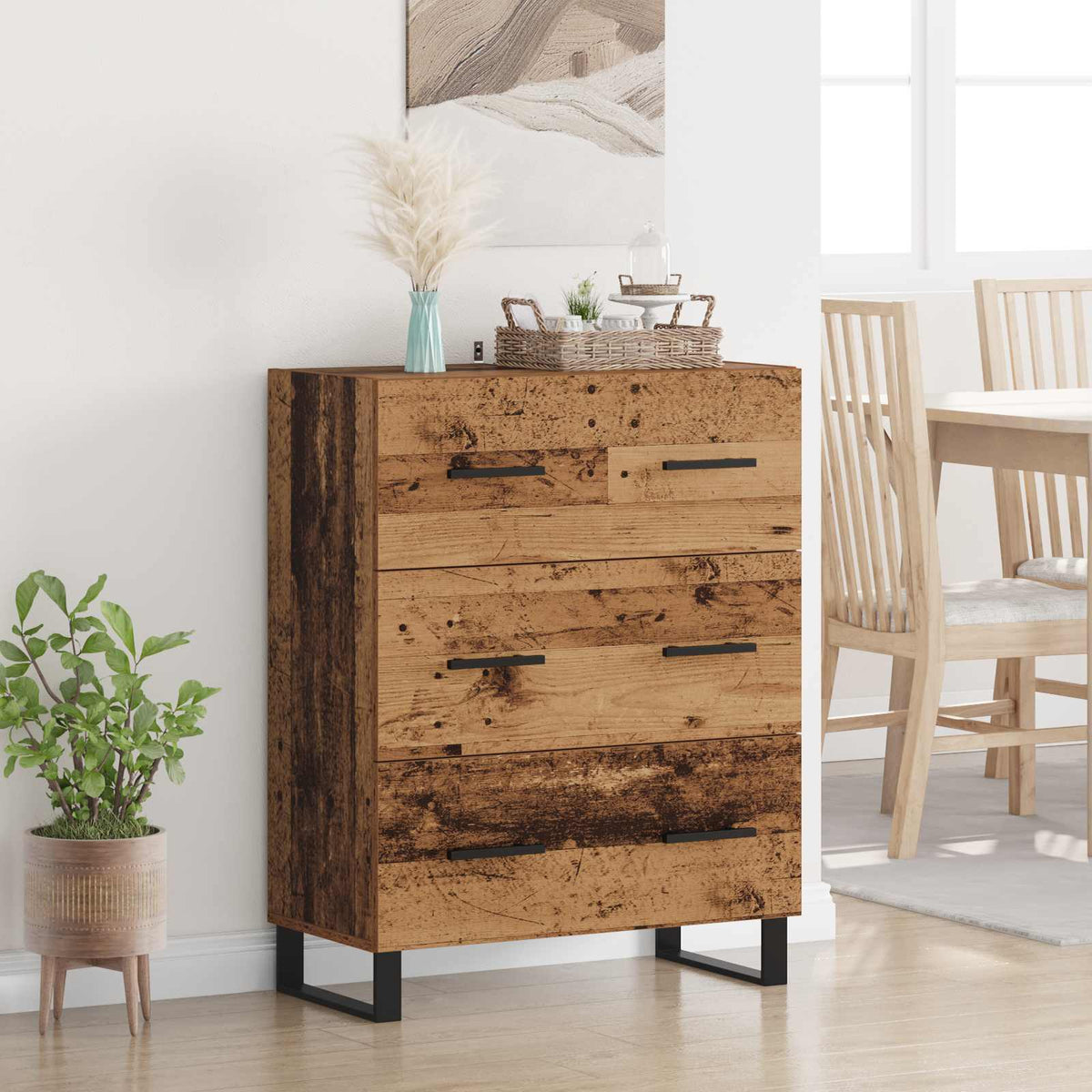 Sideboard 69,5x34x90 cm Engineered Wood Old wood