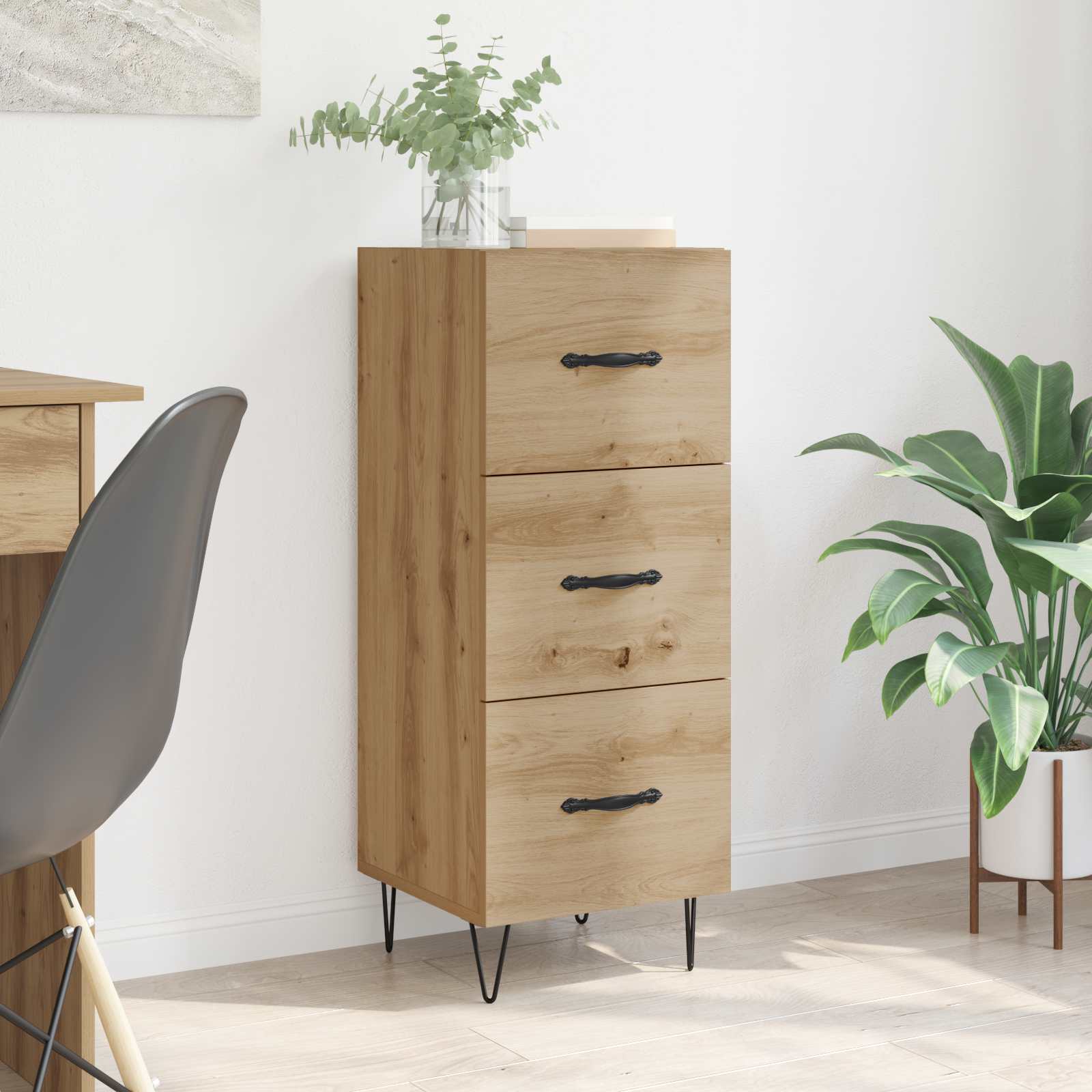 vidaXL Sideboard Artisan oak 34 x 34.5 x 90 cm Engineered Wood 1