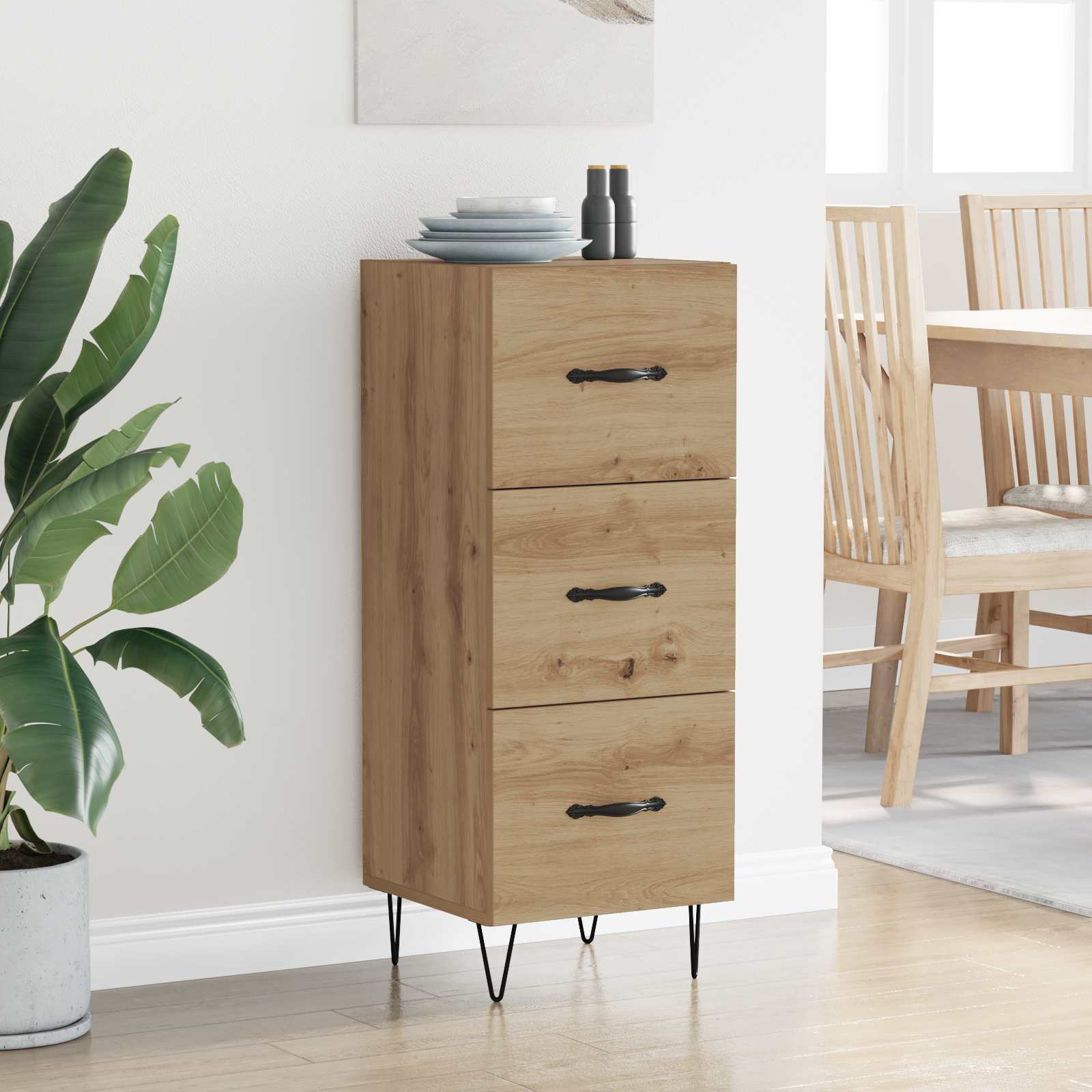 vidaXL Sideboard Artisan oak 34 x 34.5 x 90 cm Engineered Wood 4