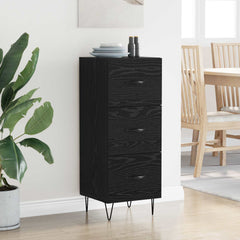 vidaXL Sideboard Black oak 34 x 34.5 x 90 cm Engineered Wood 4