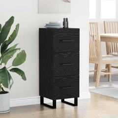 vidaXL Sideboard Black Oak 34.5 x 34 x 90 cm Engineered Wood and Iron 4
