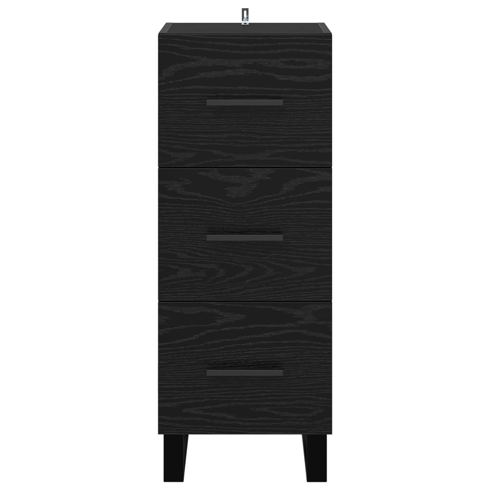 vidaXL Sideboard Black Oak 34.5 x 34 x 90 cm Engineered Wood and Iron 6