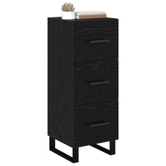 vidaXL Sideboard Black Oak 34.5 x 34 x 90 cm Engineered Wood and Iron 3