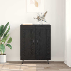 vidaXL Sideboard Black Oak 69.5 x 34 x 90 cm Engineered Wood and Iron 4