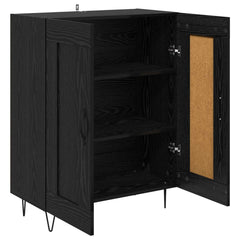 vidaXL Sideboard Black Oak 69.5 x 34 x 90 cm Engineered Wood and Iron 5