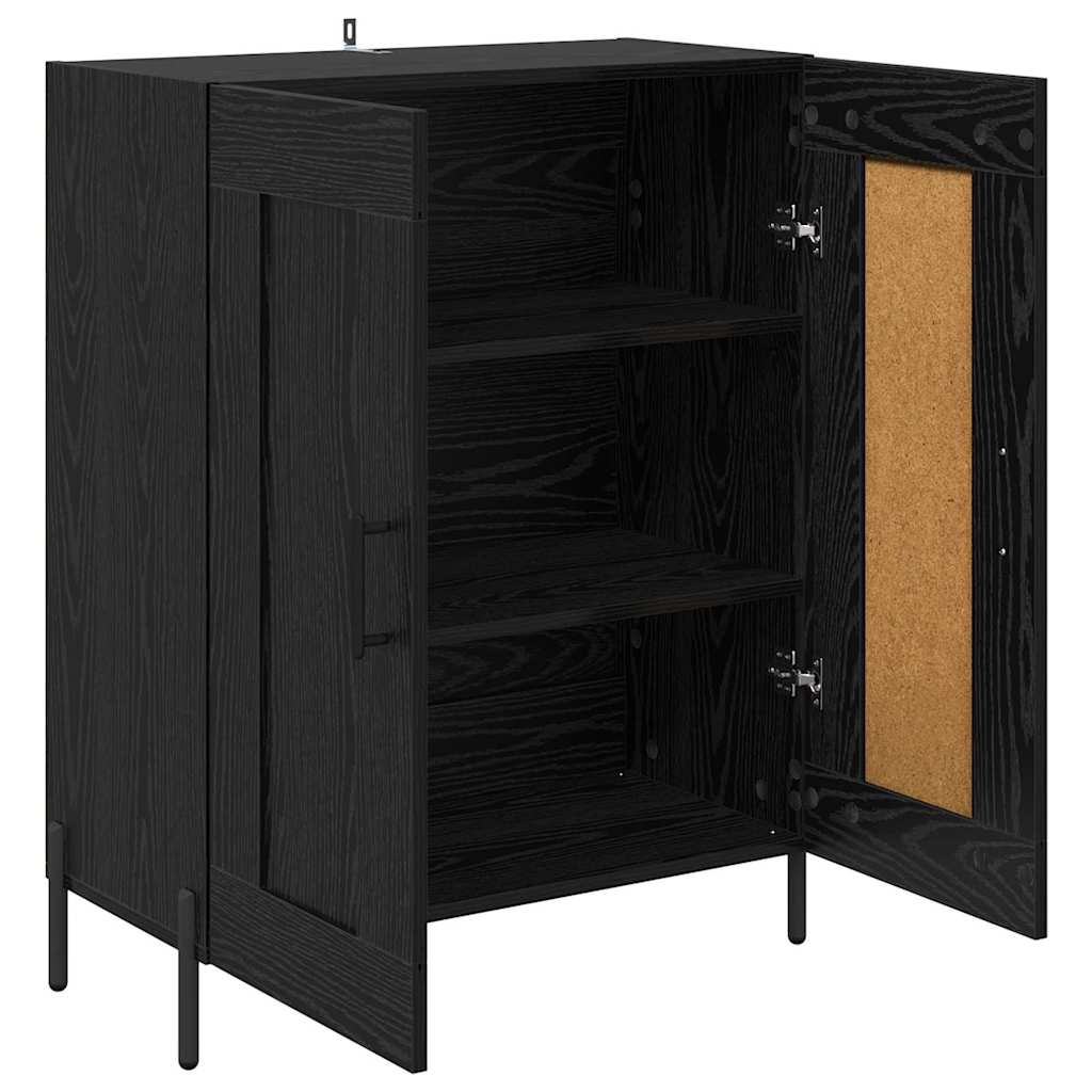vidaXL Sideboard Black Oak 69.5 x 34 x 90 cm Engineered Wood and Iron 5