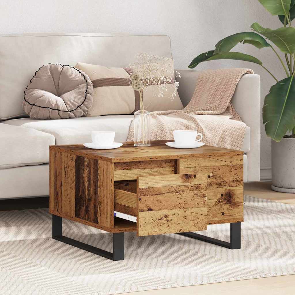 vidaXL Coffee Table Old Wood 55 x 55 x 36.5 cm Engineered Wood 4