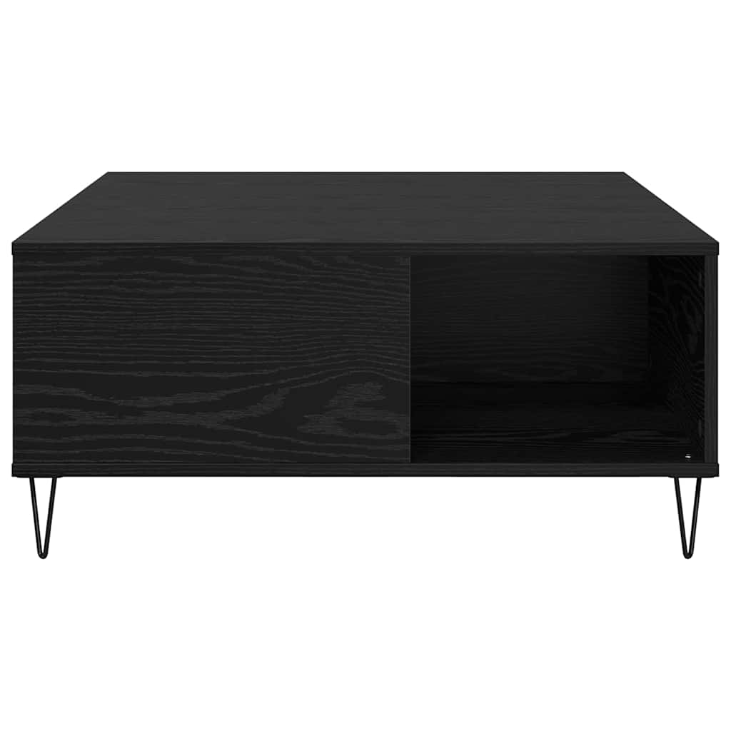 vidaXL Coffee Table Black Oak 80 x 80 x 36.5 cm Engineered Wood 5