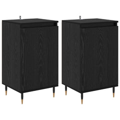 vidaXL Sideboard 2 pcs Black Oak 40 x 35 x 70 cm 2