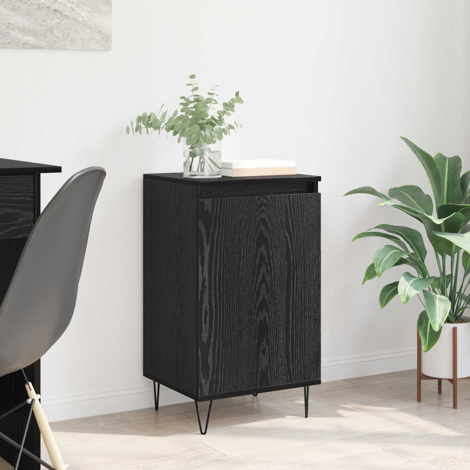 vidaXL Sideboard Black Oak 40 x 35 x 70 cm Engineered Wood 1