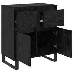 vidaXL Sideboard Black Oak 60 x 35 x 70 cm Engineered Wood and Iron 5