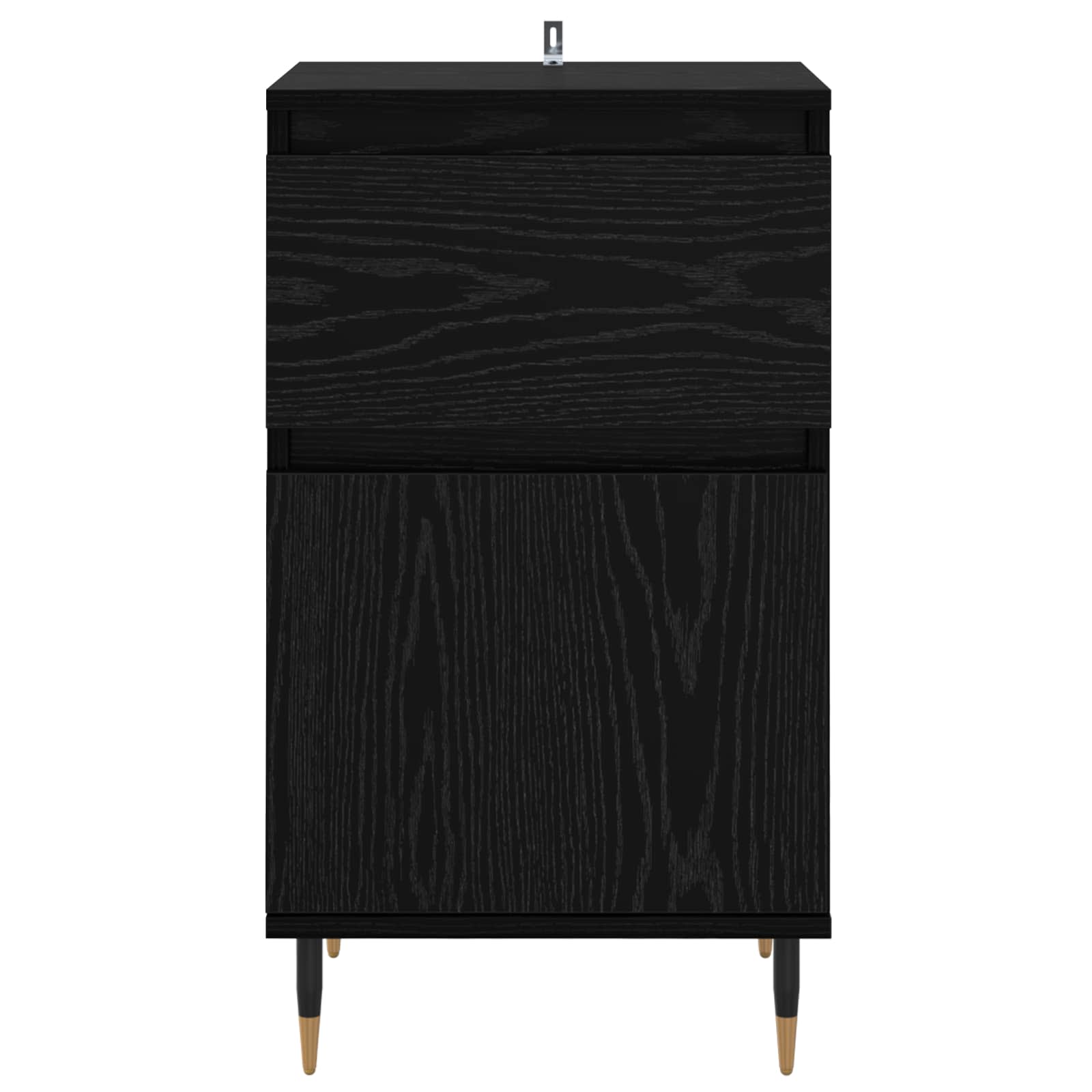 vidaXL Sideboard Black Oak 40 x 35 x 70 cm Engineered Wood and Iron 6