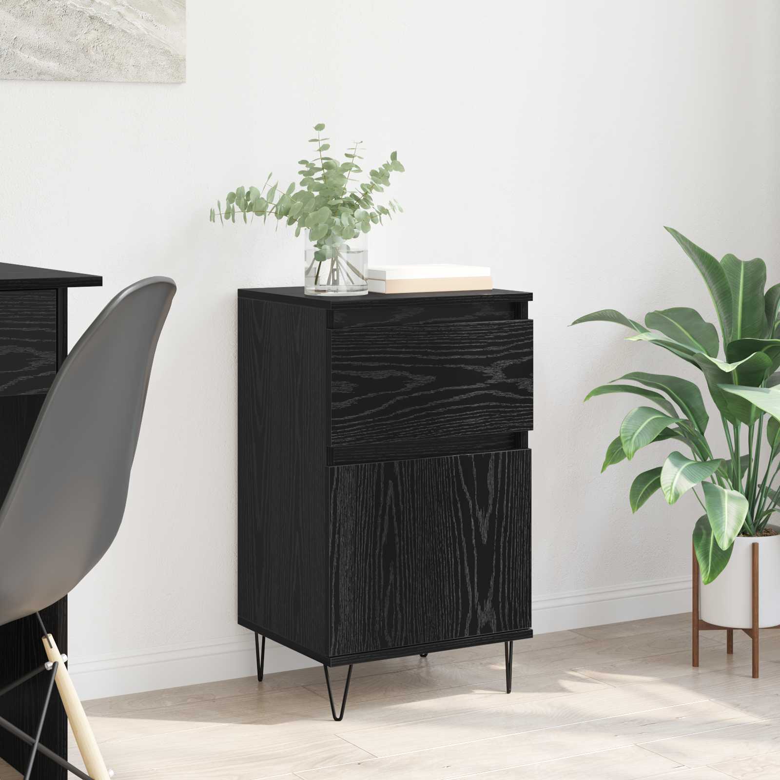 vidaXL Sideboard Black oak 35 x 40 x 70 cm Engineered Wood 1