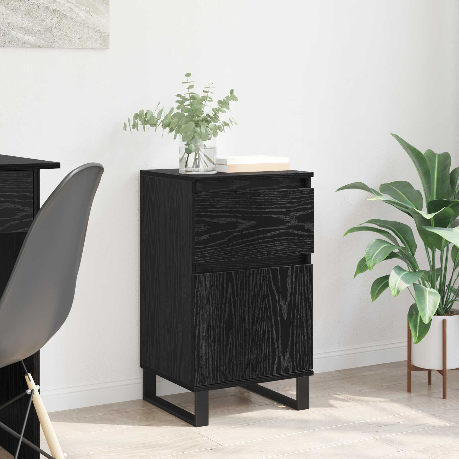 vidaXL Sideboard Black oak 35 x 40 x 70 cm Engineered Wood 1