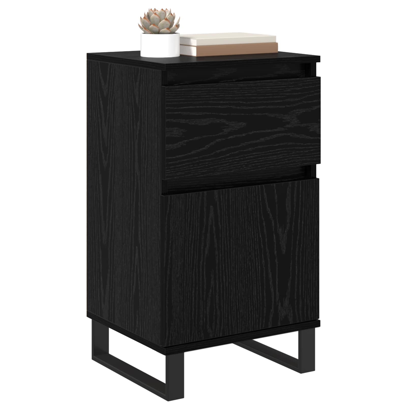 vidaXL Sideboard Black oak 35 x 40 x 70 cm Engineered Wood 3