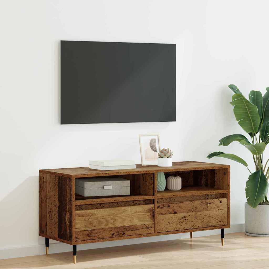 vidaXL TV Cabinet with Drawer Old Wood 100 x 34.5 x 44.5 cm 1