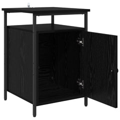 vidaXL Bedside Cabinet 2 pcs Black Oak 40 x 42 x 60cm Engineered Wood 5