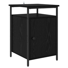 vidaXL Bedside Cabinet 2 pcs Black Oak 40 x 42 x 60cm Engineered Wood 6