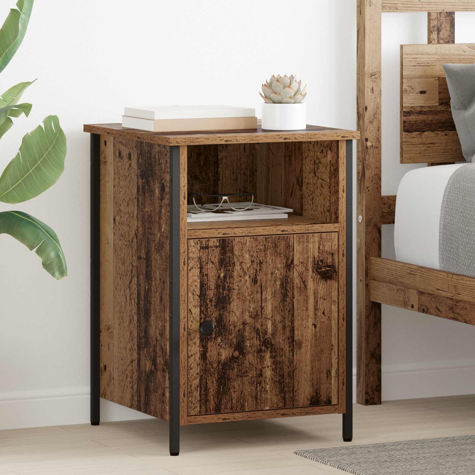 vidaXL Bedside Cabinet 2 pcs Old Wood 40 x 42 x 60 cm Engineered Wood 1