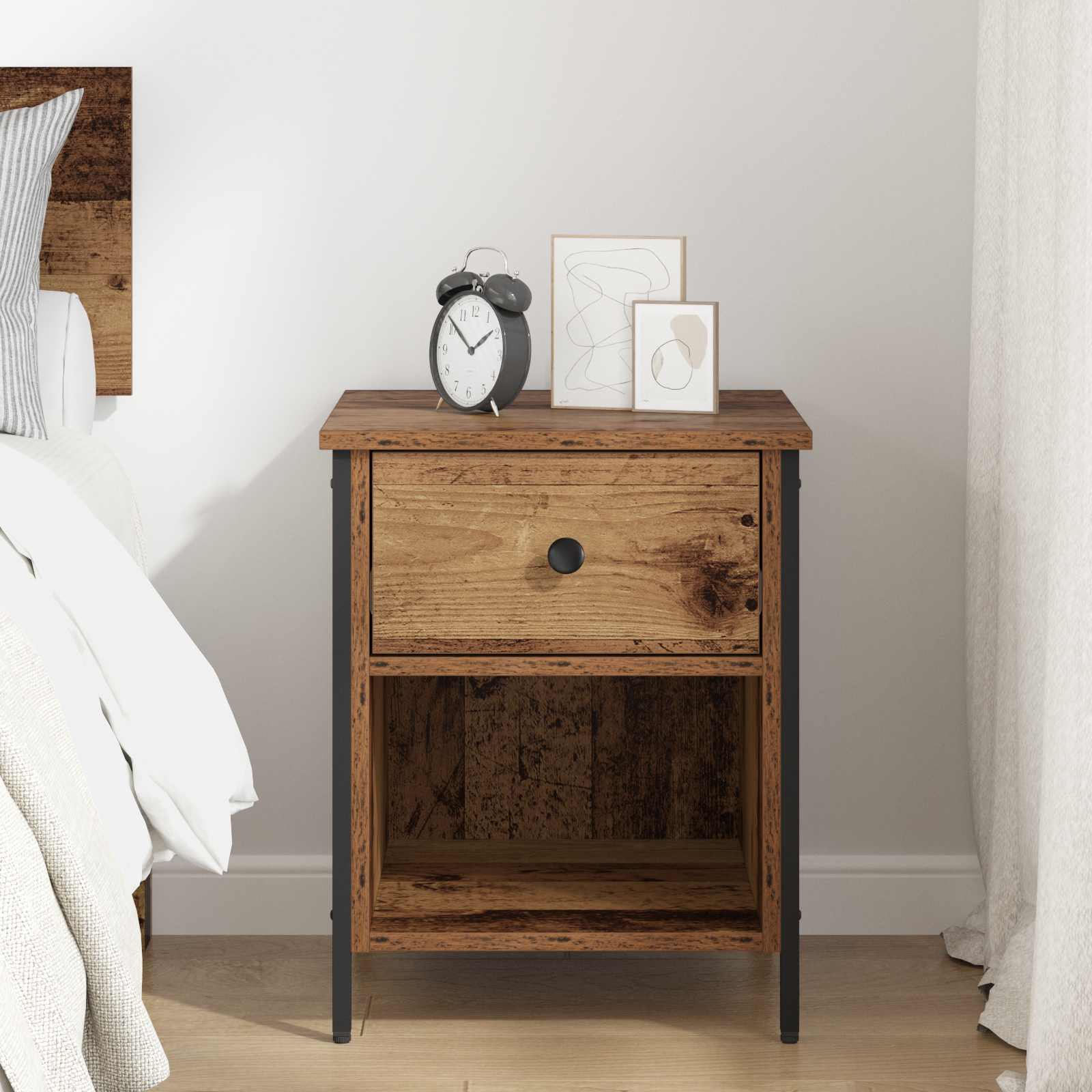 vidaXL Bedside Cabinet Old Wood 40 x 42 x 50 cm Engineered Wood 4