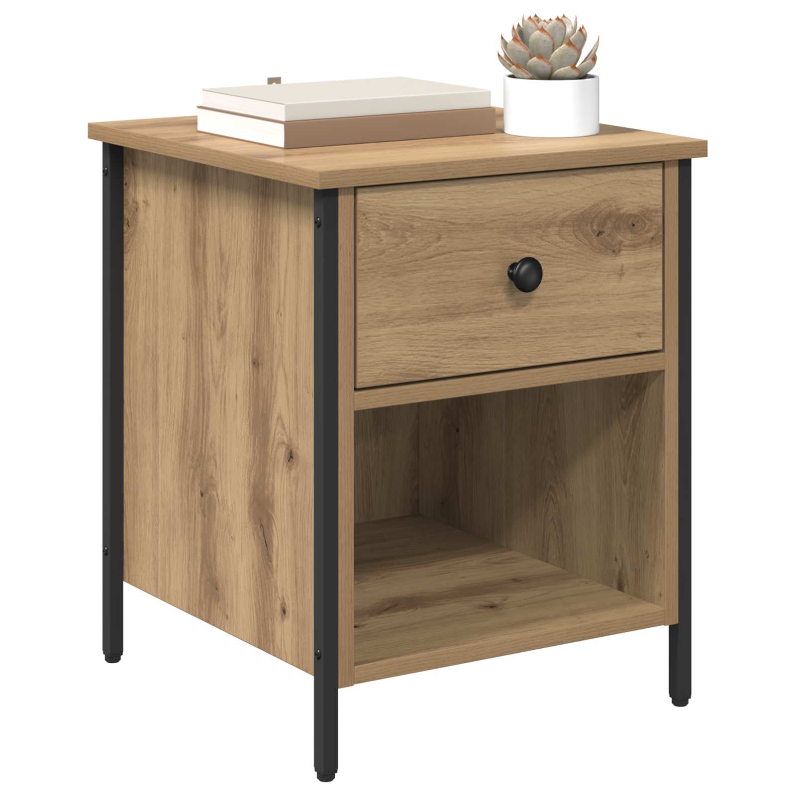 vidaXL Bedside Cabinet Artisan Oak 40 x 42 x 50 cm Engineered Wood 3