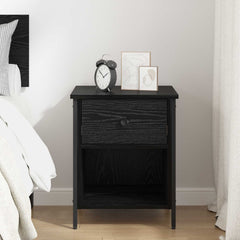 vidaXL Bedside Cabinet Black Oak 40 x 42 x 50 cm Engineered Wood 4