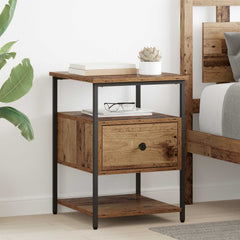 Bedside Cabinet Engineered Wood in Old Wood