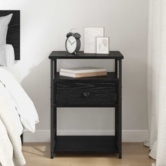 vidaXL Bedside Cabinet Black Oak 40 x 42 x 55 cm Engineered Wood 4
